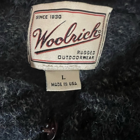 Vintage Made in USA Woolrich Charcoal Quarter Button-Up Pullover Sweater - Picture 4 of 4